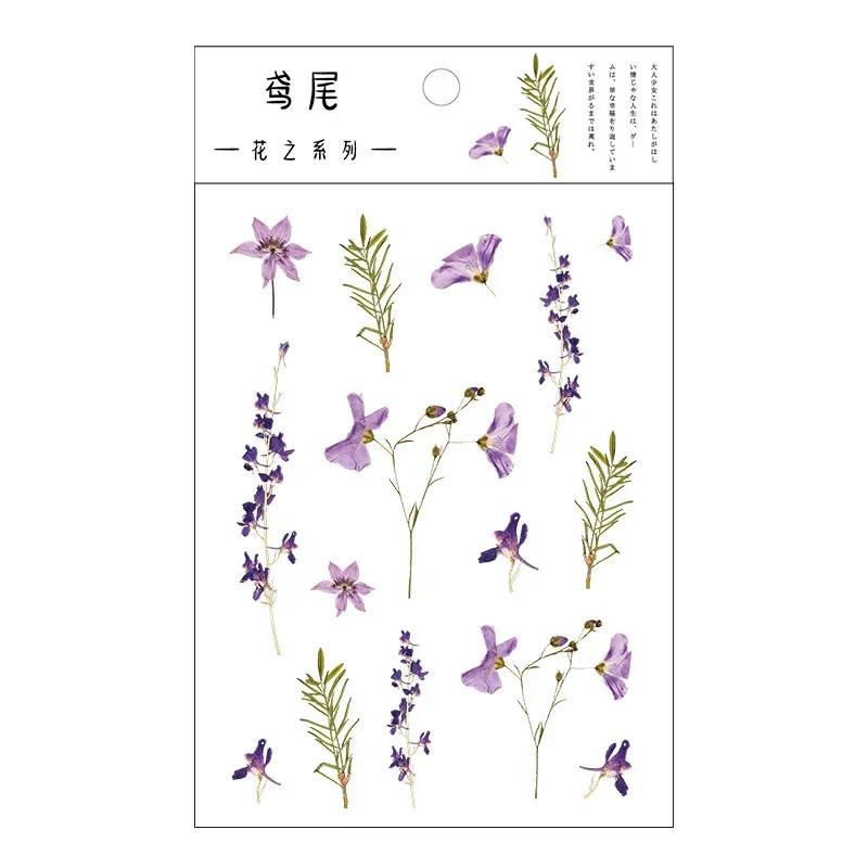 

Stickers Flowers Leaves Plants PVC Stickers Lable Transparent PET Stickers For Scrapbooking Diary Journal Decorative DIY Materia
