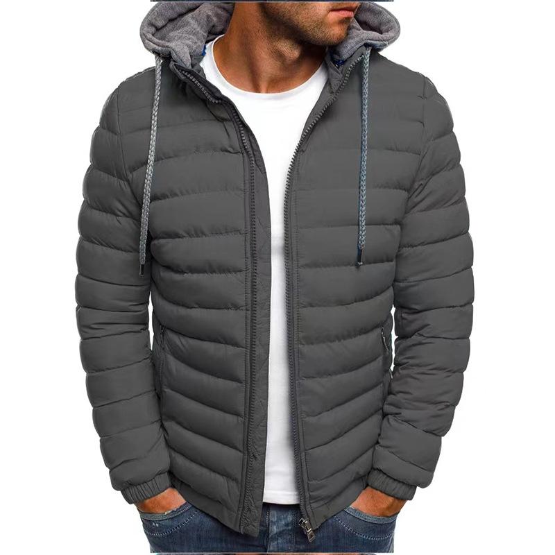 Autumn Winter Men's Casual Parkas Solid Hooded Coat Jacket Casual Warm Clothes Men Overcoat Streetwear Puffer Jacket