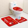 Christmas Bathroom Floor Mat Toilet Three-Piece Set