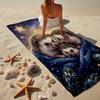Autumnal Hedgehog Family Beach Towel, Super Soft Microfiber, Gift for Her/Him, Birthday, for Pool, Beach, Travel, Home Decor Fan Gifts