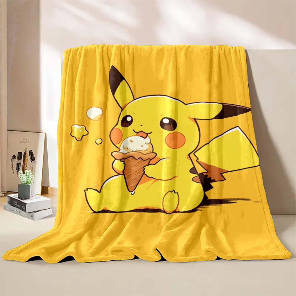 1PC Pokémon Pikachu Pattern Blanket Warm Soft Fluffy Kids and Adults Sofa Bed Throw Blanket Outdoor Travel Camping Luxury Gifts
