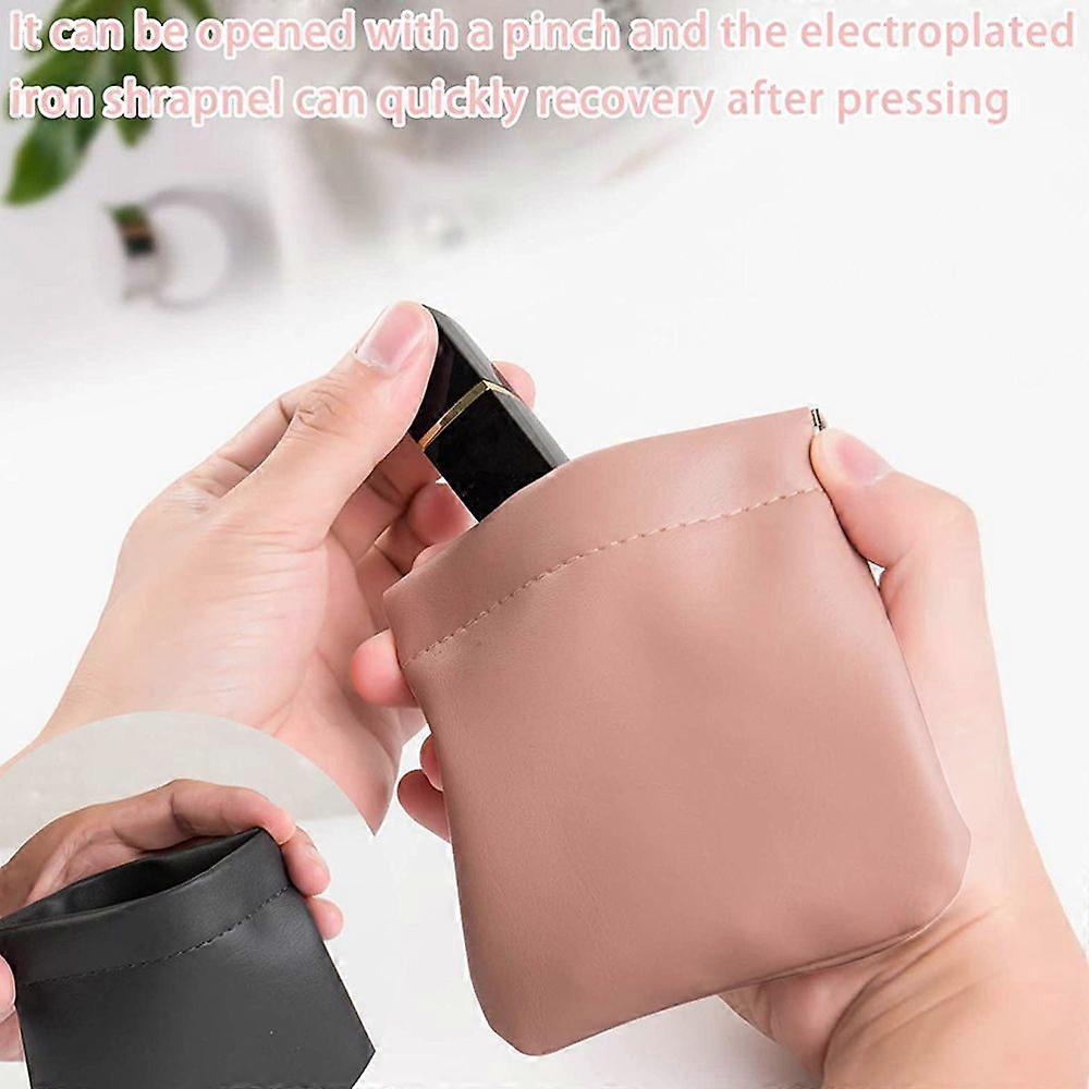 4pcs  Pocket Cosmetic Bag, Waterproof Portable Small Makeup Bag No Zipper Self-closing Small Makeup Pouch Mini Makeup Bag for Cosmetics Headphones Jew