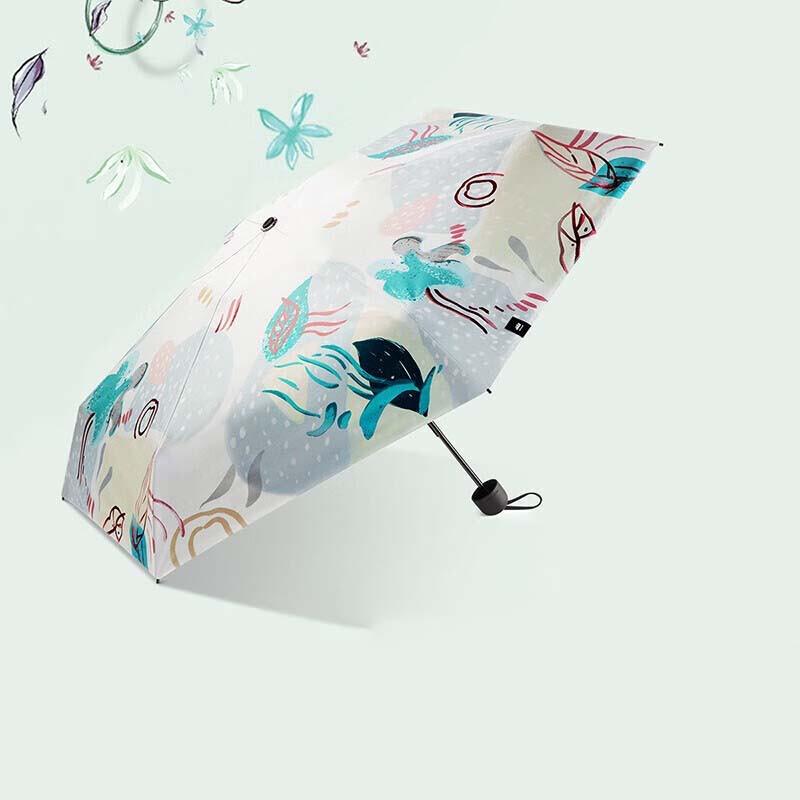 Зонт-трость с 5 сложениями «Под кронами» с простым карманом, от солнца/дождя