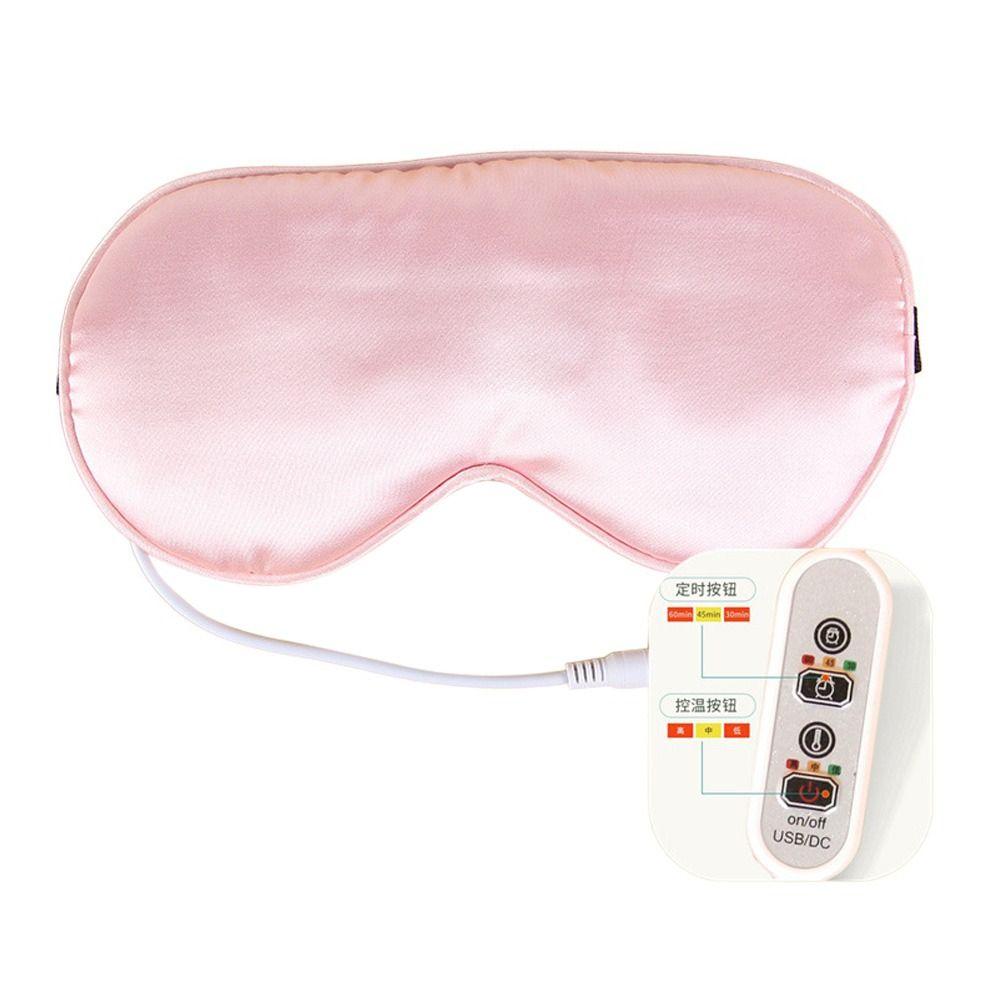 Silk Sleeping Eye Mask Temperature Control Eyes Cover USB Heated Eye Mask Hot Steam Compress
