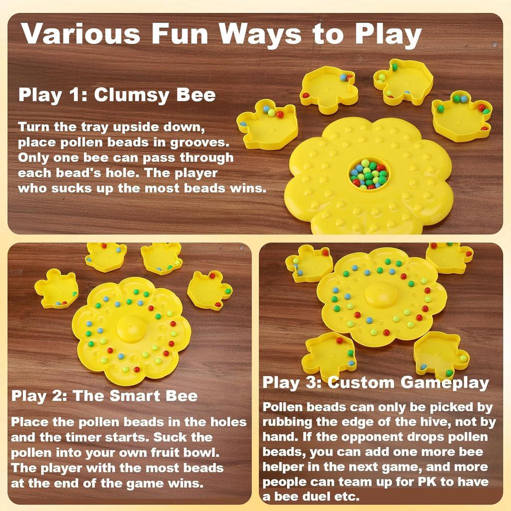 Honey Bee Pearl Picking Fishing Magnetic Bead Board Game, Parent Child Interactive Gathering Puzzle Early Education Toy