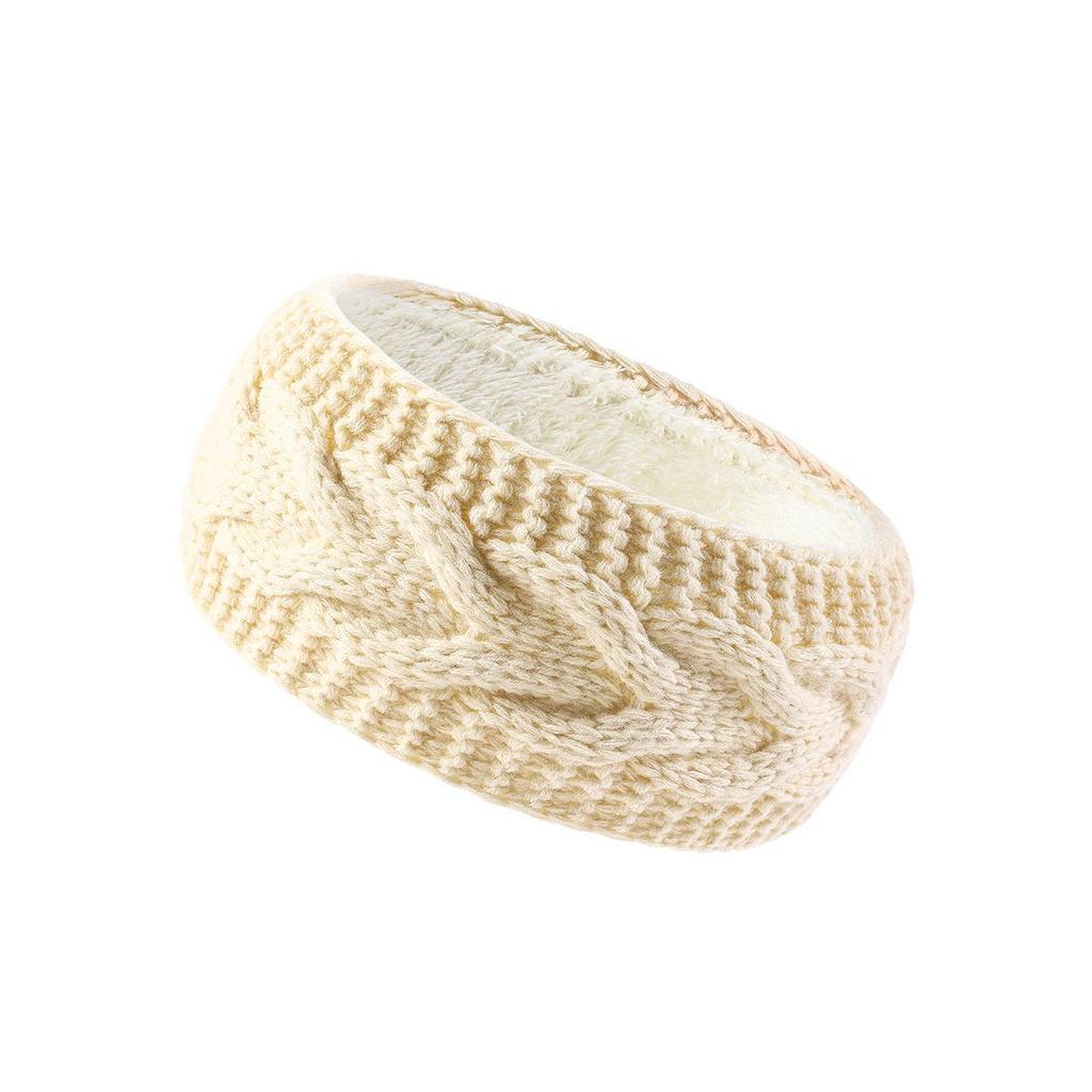 New Wool Knitted Wide-Brim Ear Protection Headband - Plush, Thickened, and Fashionable for Warmth and Comfort.