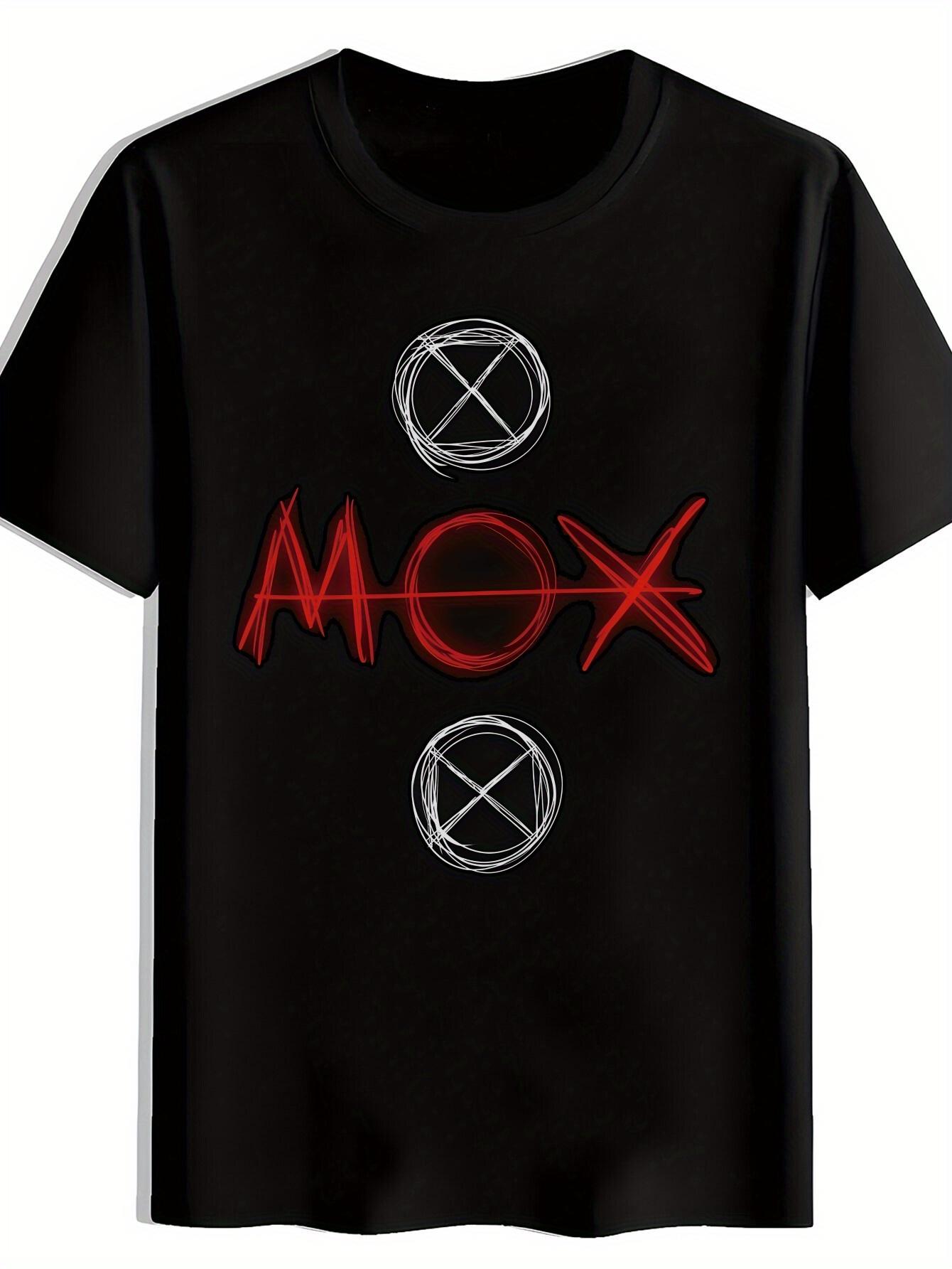 Retro Rock Band Graphic T-shirt - MOX Red & White Design M
