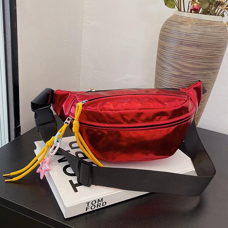 Prosta codzienna torba crossbody popularna torba na ramię popularna miękka wszechstronna monochromatyczna włóknina saszetki na biodra zamek błyskawiczny