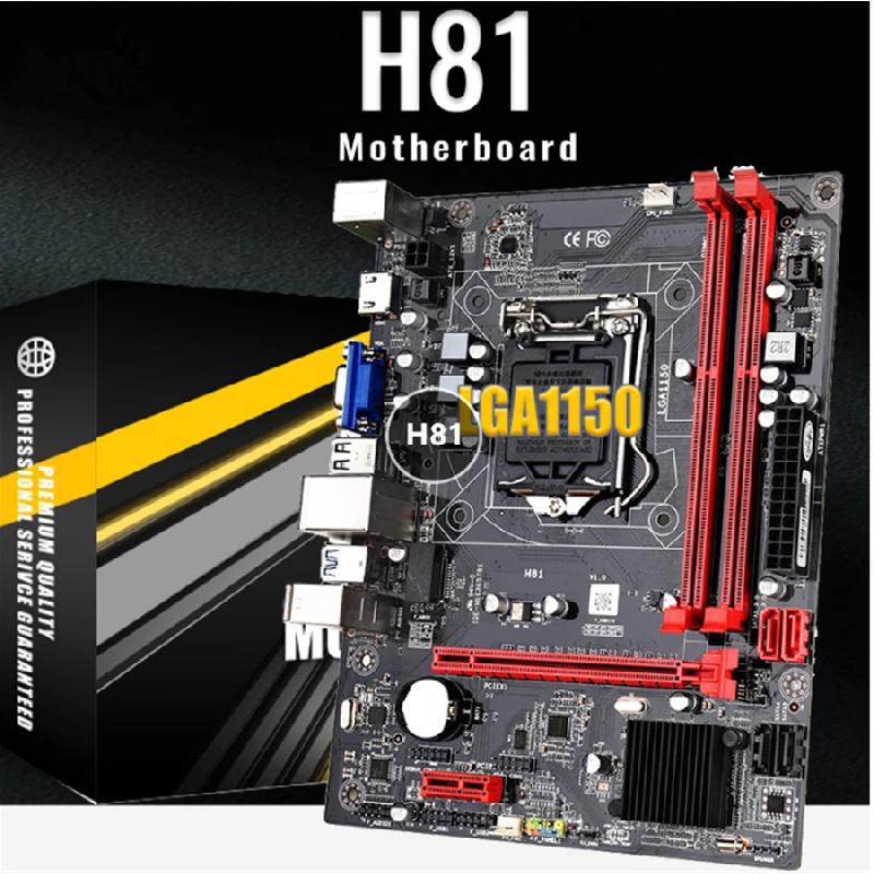 H81 Motherboard with M.2 NVME SSD, LGA 1150, Ddr3, Sata 3.0/usb 3.0/VGA/hdmi Connector