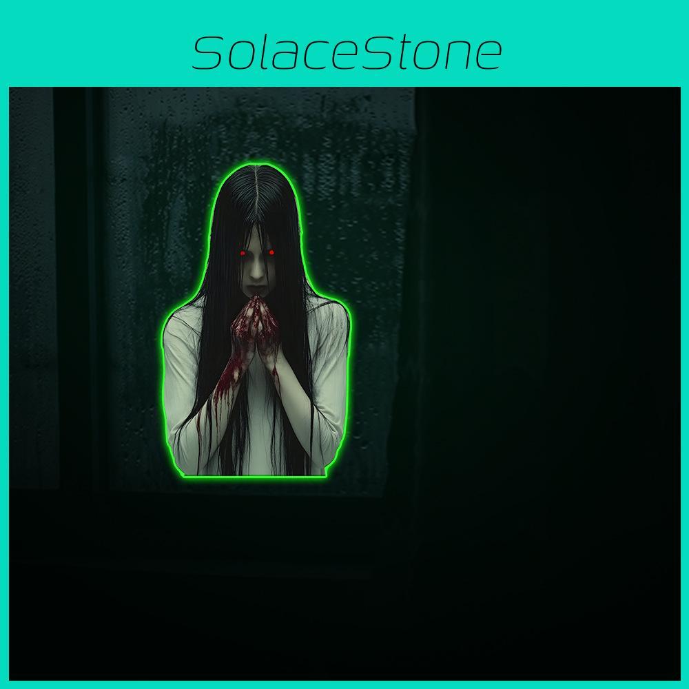 Halloween Night Light Wall Decal With Blood Handprint Pvc Material For Home And Commercial Spaces