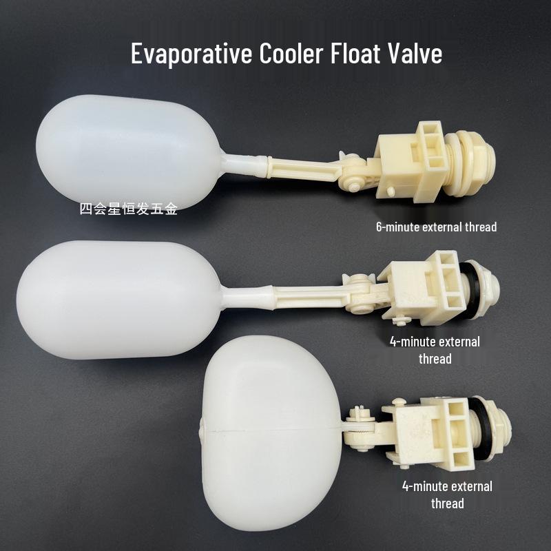 Automatic Shut-off Evaporative Cooler Float Valve: 4 & 6 Point Plastic Water Filler for Water/Ice Tanks