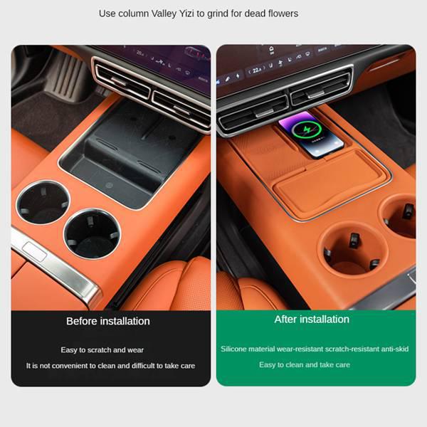 

2024 Magnetic Flip Wireless Charging Pad & Silicone Cup Protector for Li L7/L8/L9 Car Interior. No Size