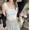 Sommer Reine Baumwolle Kurzer Träger Damen Übergröße Weste Weißes Unterhemd Mode Hot Girl Slim Crop Top Kann Außen Getragen Werden