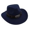 Gekreuztes Stierkopf-Abzeichen Zylinderhut Westlicher Cowboyhut Britischer Jazzhut Nationaler Stil Filzhut Ritterhut Elegant