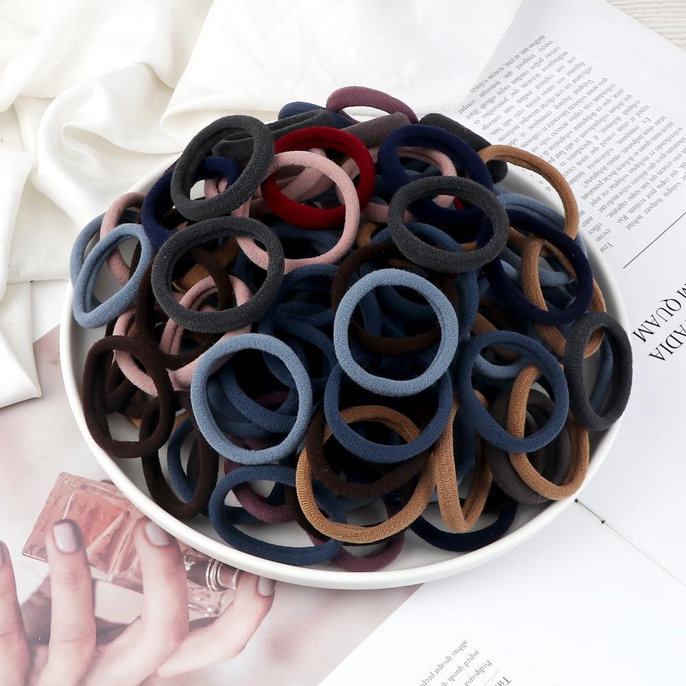 51 Colors Basic Elastic Hair Band for Girls 20/30/50PCS 4cm Simple Solid Color Headband Women Hair Accessories Scrunchies Holder