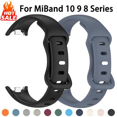 Cinturino in silicone per Xiaomi Mi Band 10 9 8 NFC Sport Braccialetto in gomma Cinturino Correa Accessori Xiaomi Smart Band 8 9 10 NFC
