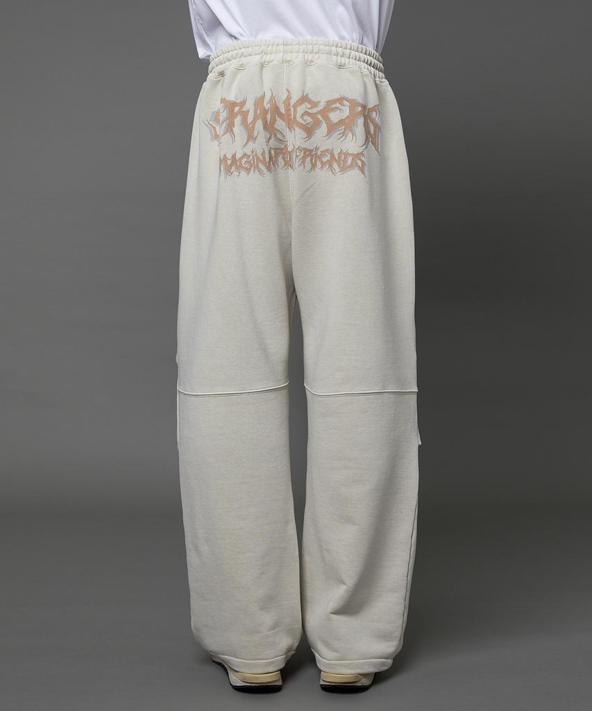 HOODHOOD Pigment Logo Parachute Sweatpants Oat Beige