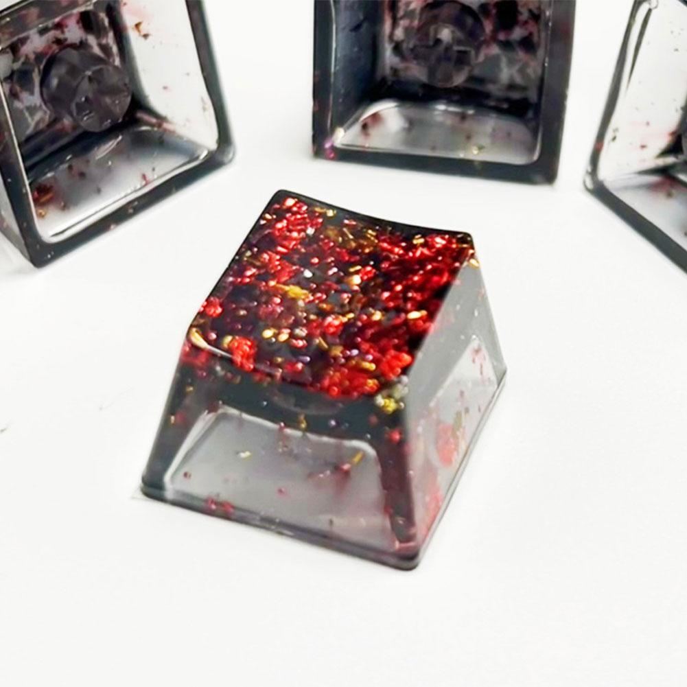 DIY Resin Personalized Metal Gold Foil Key Cap Transparent Diy Cross Axis Mechanical Keyboard Key Cap Keyboard Accessories