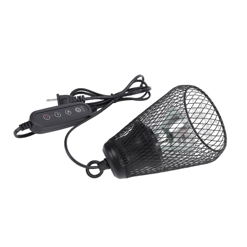 Reptile Heater Lamp Anti Scald Mesh Cage Lampshade Cover for Turtles Chicks Lizard Snake US Plug