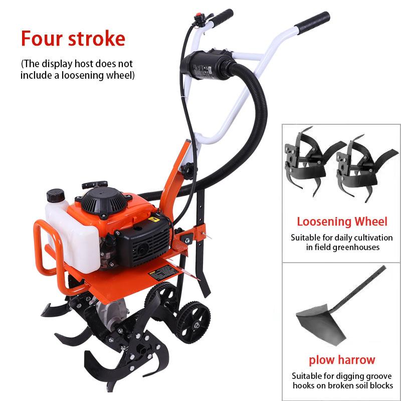 Zwei-/Viertakt Landwirtschaftliche Gartengeräte Benzin Mini-Typ Bodenfräse Outdoor Multifunktionale Bodenfräse Mikro-Bodenfräse