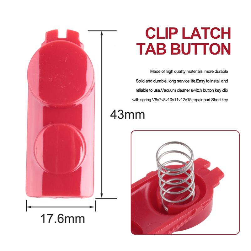 BAAM-1Pcs Clip Latch Tab Button + Spring Wand Tool Switch Button For Dyson V6 V7 V8 V10 V11 V12 V15 Vacuum Cleaner Accessories