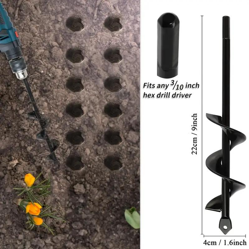 Garden Auger Spiral Drill Bit for Planting Holes In Loose Soil - Gardening Tool Accessories for Flower Bed Setup