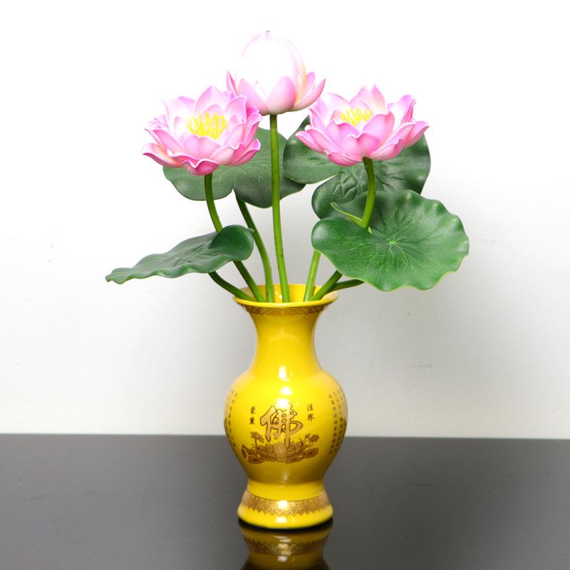 Petites Fleurs Artificielles Décoration Lotus Lys pour Maison & Offrandes à Bouddha
