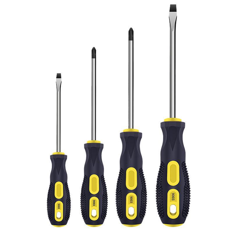 High Strength Phillips & Slotted Screwdriver Set with Non-Slip Magnetic Handle, Chrome Vanadium, High Hardness