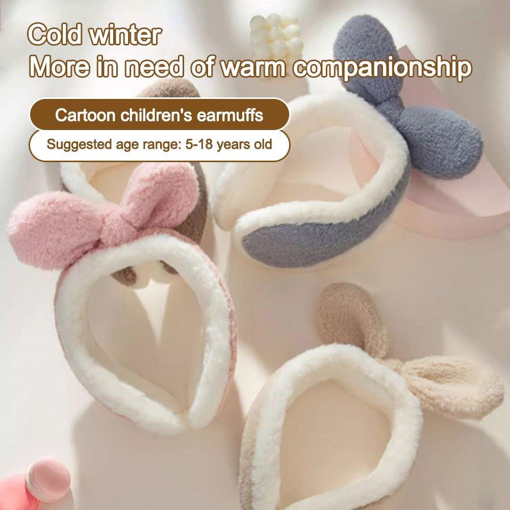 

Soft Plush Earmuffs Rabbit Ears Ear Cover Cute Children Earflap кавовий