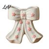 French Style Bow Vase Ceramic with Star Decorative Flowers Vase Creative Flower Chic Room Decor Gifts Arrangement Holder for Living Table
