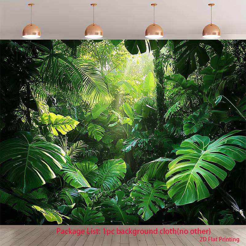 2D Tropical Leaves Tapestry for Studio, Office & Social Media Content Creation 47.2x31.5inch/120*80cm