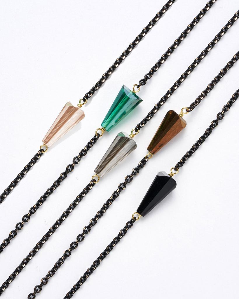 Seupeulingseuteulingseu Single Crystal Chain Eyeglass Strap [Vintage Bronze]