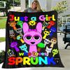 1pc Blanket Sprunki9 Print Design, Lightweight Blanket for Sofa, Bed- Soft &Warm, Gift for All Seasons Like Christmas, Halloween