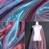 Przezroczysty Laserowy Tiul Tkanina Szycie Siatka Materiał Kolorowa Organza Szklana Fluorescencyjna Przędza Jedwabny Szyfon Materiał na Odzież Sceniczną