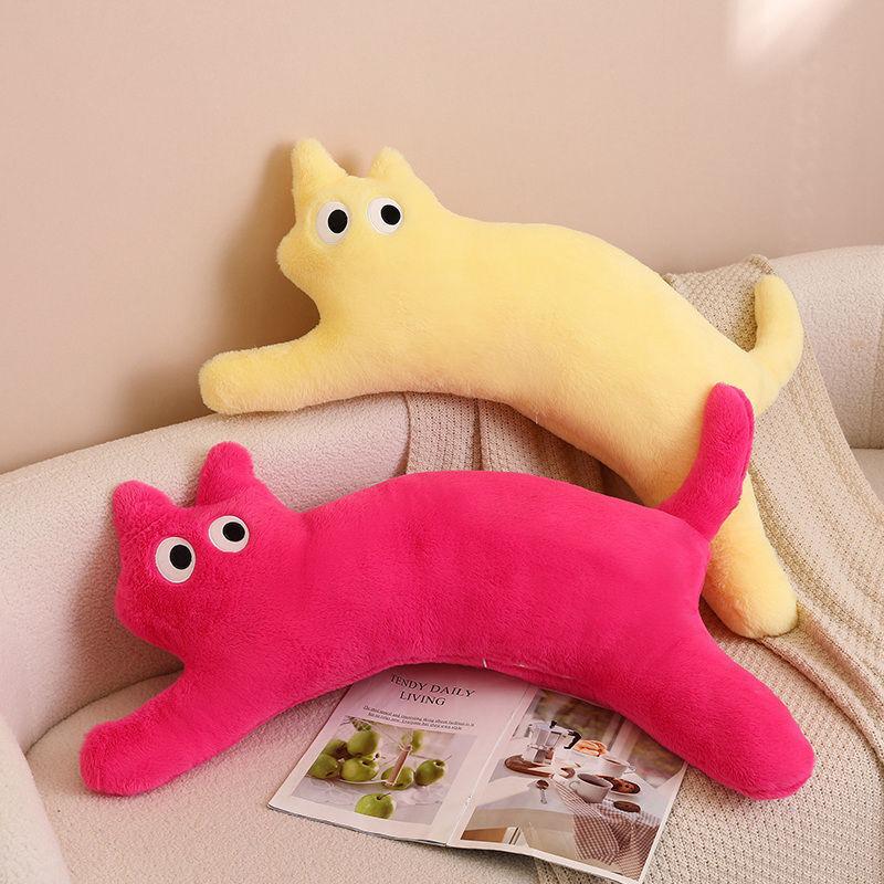 Cat Plush Sleeping Pillow - Long Strip Dopamine Cushion & Doll Gift
