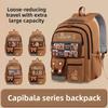 Nylon Childrens Backpack Featuring Capybara Cartoon Pattern Classroom Bag School