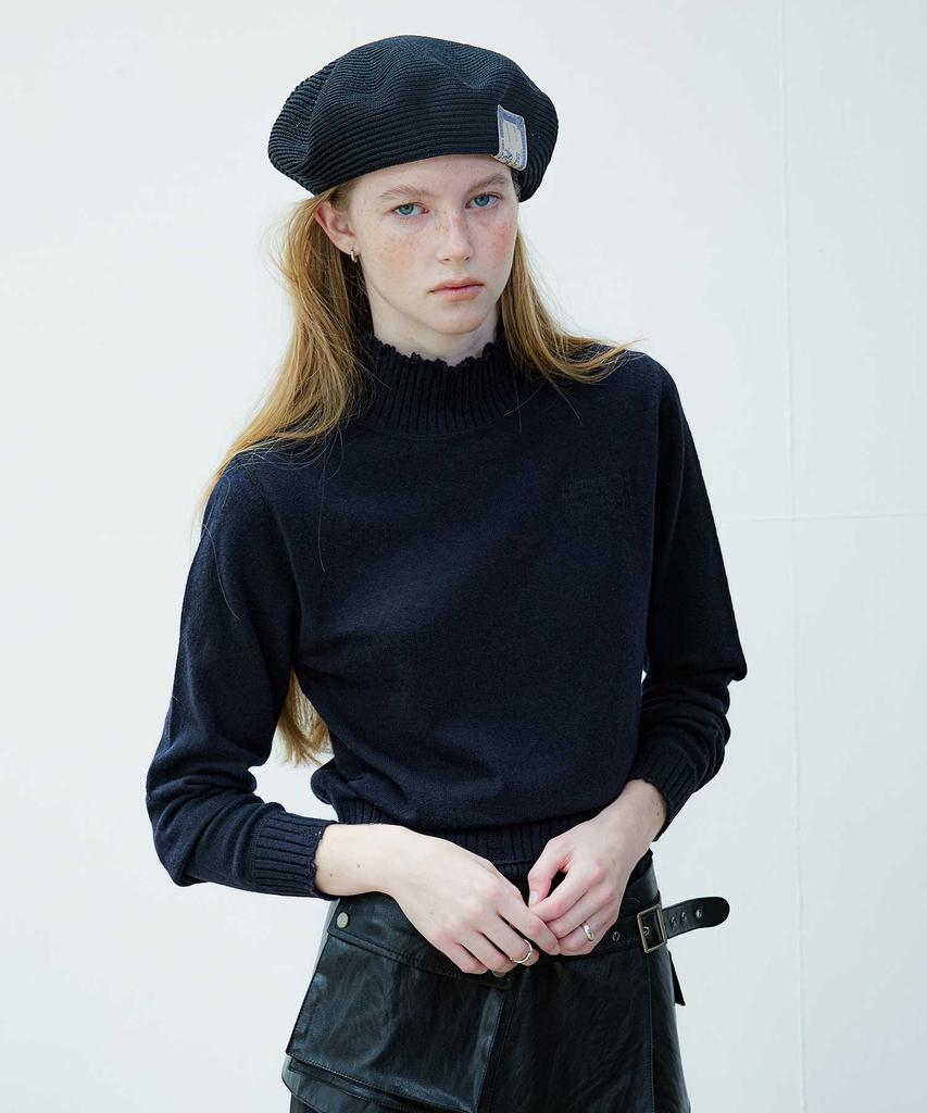 Yusentig Mock Neck Color Block Knit Pullover Ak4Ap64023
