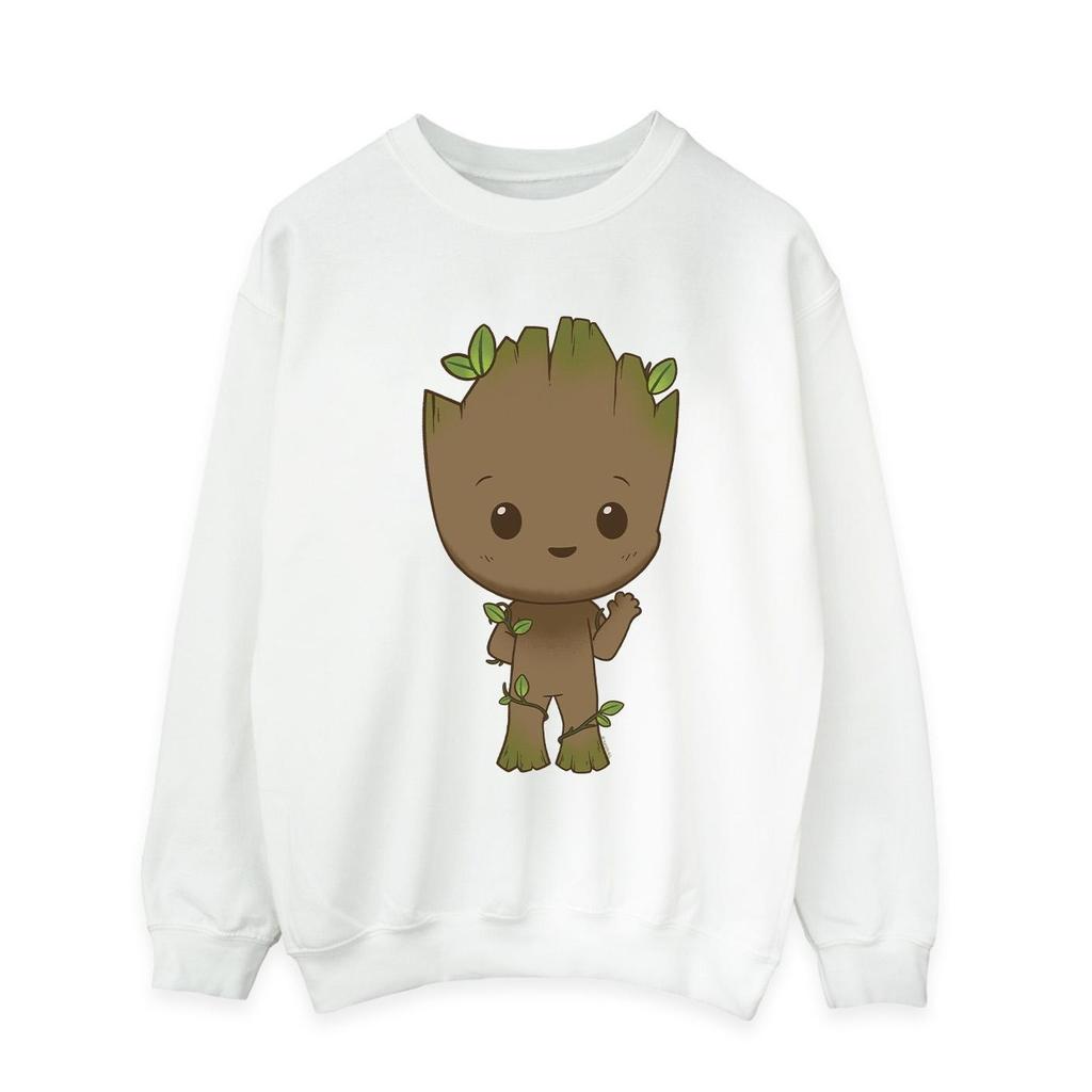 Marvel Mens I Am Groot Chibi Wave Pose Sweatshirt