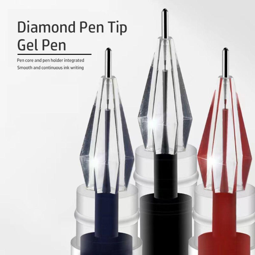 

10PCS/Set Black/Blue/Red Ink Gel Pen Press Type Ballpoint Pen Simple Signature Pens School Office Red-10PCS