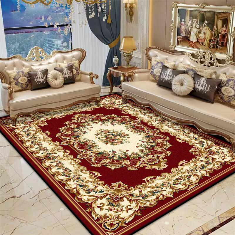 Perzisch Rood Woonkamerkleed Antislip Grote Maat Bloemenpatroon Slaapkamer Decoratie Tapijt Zacht Entree Deurmat Machinewasbaar