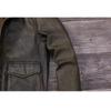 Chinese Size Classic Military A2 Air Force Leather Flight Jackets Vintage Stonewashed Cow Leather Jacket Men Soft Cowhide Mens Coat
