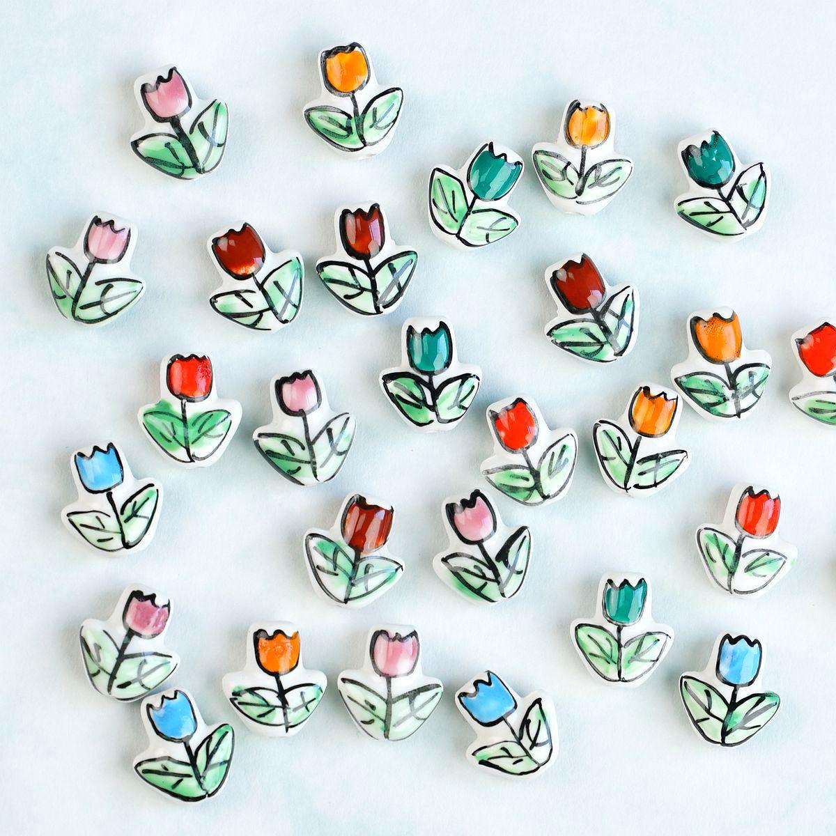 Овальные керамические россыпные бусины бусины-цветы ручной работы DIY аксессуары для бижутерии материалы оптом браслеты ожерелья бусины