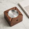 Yousheng Square Wooden Ashtray for Men, Non-slip Ash Holder with 4 Slots & Drawer, High Temperature Resistant Ashtray for Indoor Outdoor