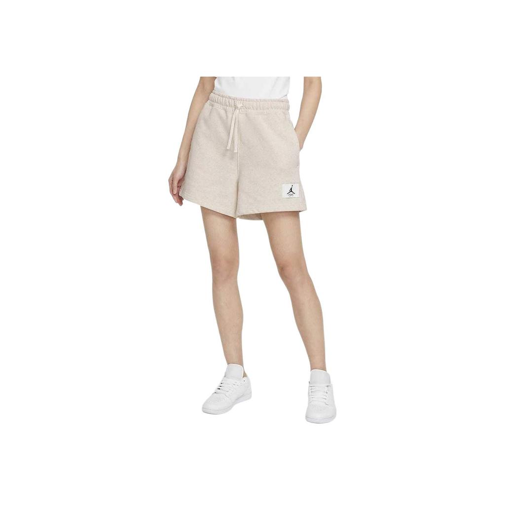 Jordan Logo Label Solid Color Knitted Loose Casual Sports Drawstring Shorts Women Shorts Light-Khaki DM3243-113