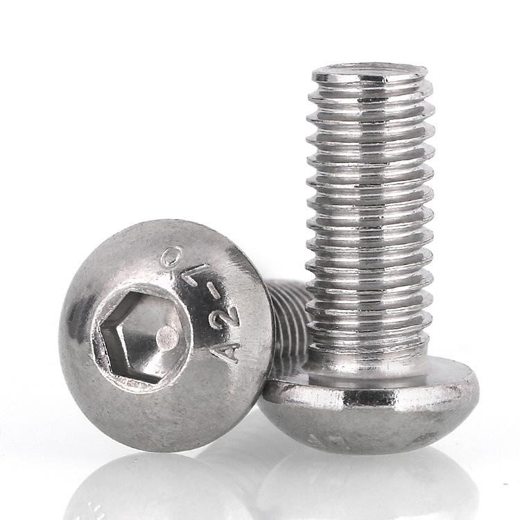304 Stainless Steel Round Head Hexagon Screw (M2-M4) - Pan/Mushroom Head