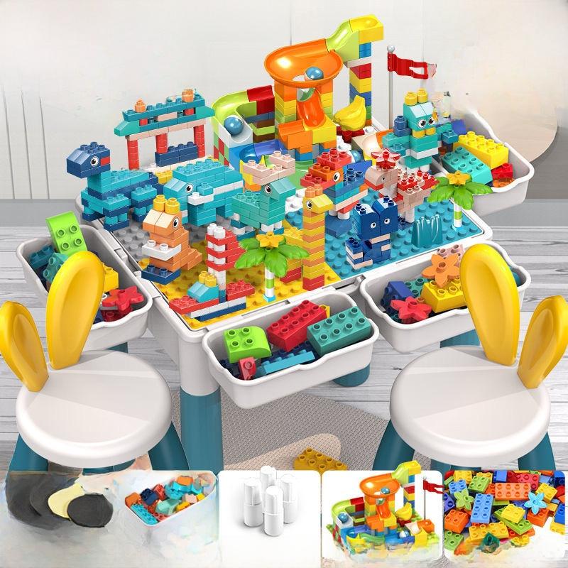 Large Multi-Functional Children's Building Blocks Table Educational Assembly Toy Study Desk for Boys And Girls Big Granular