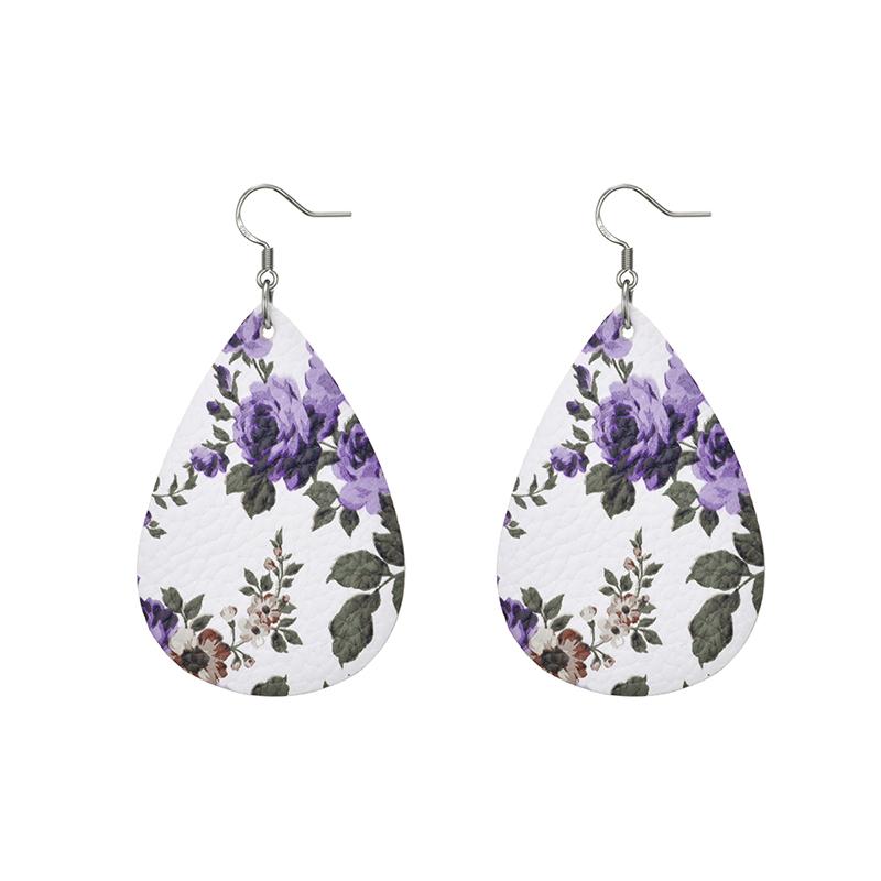 Fashion Leather Earrings Lightweight Faux Leather Leaf Earrings Teardrop Dangle Handmade For Women Girls Jewelry Wholesale