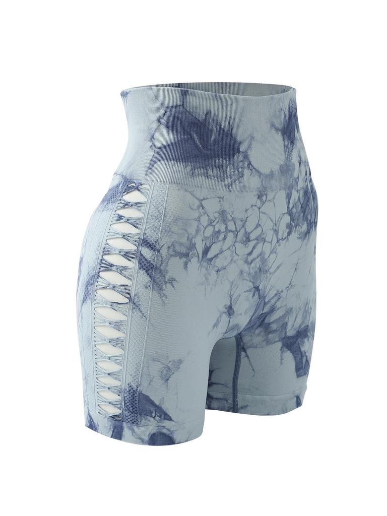 Women's High-Waisted Seamless Butt-Lifting Cutout Yoga Shorts