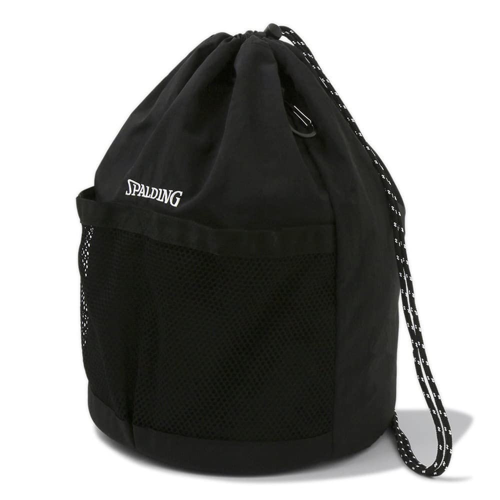 SPALDING Shoe Bag, Drawstring Ball Shoulder Bag, Black, 50-023BK, One Size