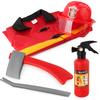 Kids Firefighter Costume Tool Costume Role Play Suit Fireman Dress Up Outfit Hat Fire Extinguisher Party Birthday Gift Toy